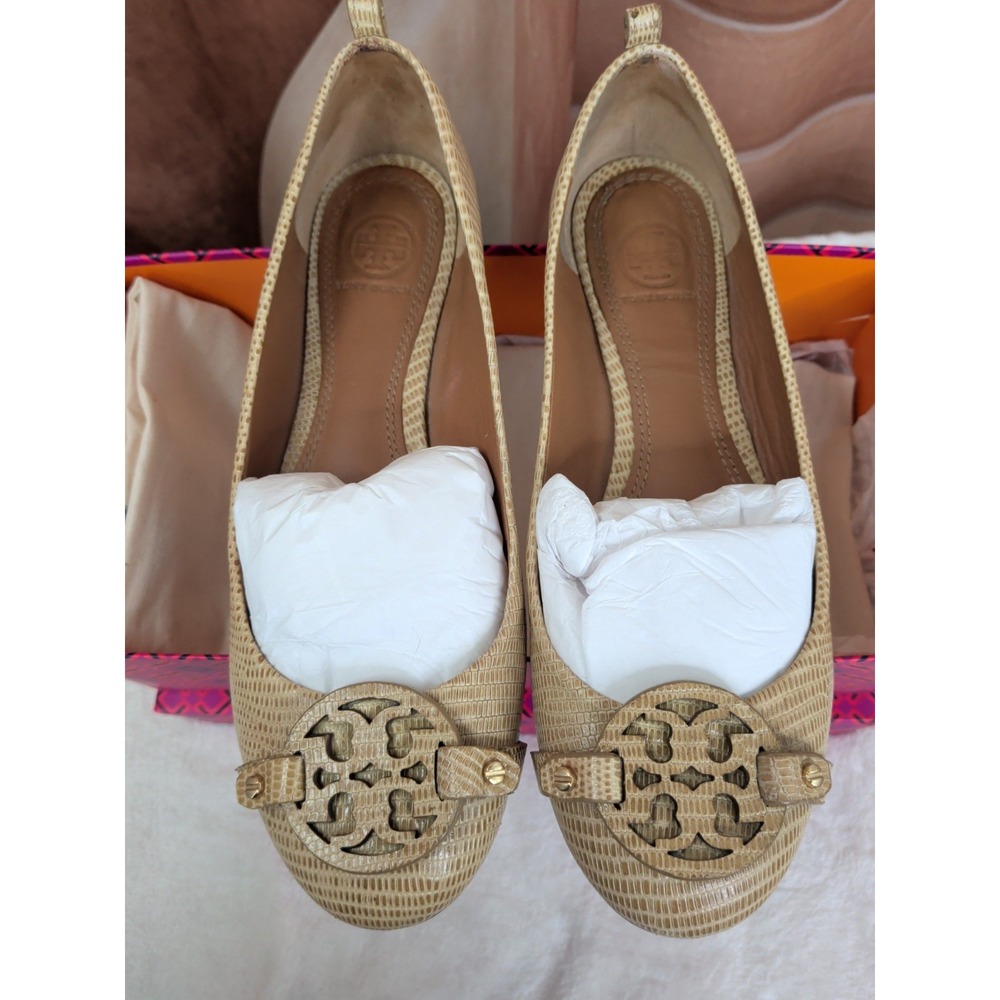 Tory Burch Mini Miller Flat in Trench Tan